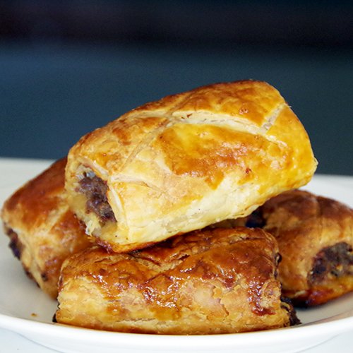 Locomotive Station home made sausage rolls have crisp, golden pastry around a tasty sausage filling.